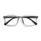 OPULIZE INK Reading Glasses - Large Rectangular Frame - Spring Hinges - Scratch Resistant - Transparent Grey Black Arm - Mens Womens +2.50