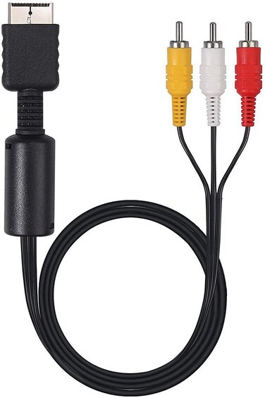 Bukeer PS2 PS1 PS3 to AV Cable 6ft AV Cable Compatible for Playstation 1 2 3 Replace AV Cable - Black