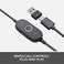 Logitech Zone Wired Noise Cancelling Headset, Certified for Microsoft Teams with Advanced Noise-canceling mic Technology for Open Office environments, USB-C with USB-A Adapter, Graphite.