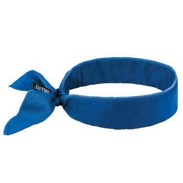 Ergodyne - 12399 Chill-Its 6702 Cooling Bandana, Evaporative Polymer Embedded Material for Cooling Relief Solid Blue