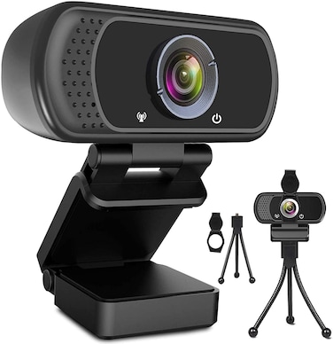 ToLuLu 1080P Webcam with Microphone, HD Webcam Web Camera with Tripod Stand, Widescreen USB Computer Camera, Streaming Mic Webcam for Online Calling/Conferencing, Zoom/Skype/Facetime/YouTube, Laptop/D