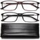 YTDBNS Blue Light Blocking Reading Glasses - 2 Pack Computer Readers Men Women Spring Hinge Ultralight Rectangle Eyeglasses