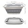 SAMMART 41L Collapsible 3 Handled Plastic Laundry Basket - Foldable Pop Up Storage Container/Organizer - Portable Basket - Space Saving Hamper/Basket (3 handled rectangular, Grey/Dark Grey)