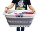 SAMMART 41L Collapsible 3 Handled Plastic Laundry Basket - Foldable Pop Up Storage Container/Organizer - Portable Basket - Space Saving Hamper/Basket (3 handled rectangular, Grey/Dark Grey)