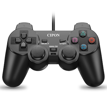 Cipon Wired Controller Compatible with PS-2 Console, Black Remote Controllers Gamepad with 71 IN Cable
