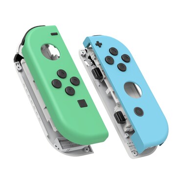 eXtremeRate Joycon Shell & Buttons, Matte DIY Replacement Case Grips Skin Case & Buttons Conversion Set for Nintendo Switch/Switch OLED Joycon Controller, Mint Green & Sky Blue [NO Joy Con]