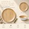 Webbylee Melamine Dinnerware Set - 12pcs dinnerware set Indoor and Outdoor use, Bamboo Pattern Dishes Dinnerware Set for 4,Dishwasher Safe (Wood Grain)