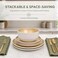 Webbylee Melamine Dinnerware Set - 12pcs dinnerware set Indoor and Outdoor use, Bamboo Pattern Dishes Dinnerware Set for 4,Dishwasher Safe (Wood Grain)