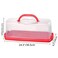 Cheeren 2 Pack Plastic Rectangular Loaf Cake Storage Container,Bread Keeper for Carrying and Storing Banana Bread,Pumpkin Bread (Red)