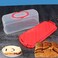 Cheeren 2 Pack Plastic Rectangular Loaf Cake Storage Container,Bread Keeper for Carrying and Storing Banana Bread,Pumpkin Bread (Red)