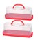 Cheeren 2 Pack Plastic Rectangular Loaf Cake Storage Container,Bread Keeper for Carrying and Storing Banana Bread,Pumpkin Bread (Red)