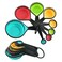 VBQFDPH Collapsible Measuring Cups and Spoons Set, 8 Pieces, Silicone, Adjustable for Kitchen, Camping