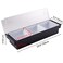 FEOOWV 3-Compartment Condiment Server Caddy Container with Lid, Serving Tray for Fruit,Candy, Dips, Bar Restaurant Supplies,Garnish Organizer Box Black