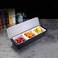 FEOOWV 3-Compartment Condiment Server Caddy Container with Lid, Serving Tray for Fruit,Candy, Dips, Bar Restaurant Supplies,Garnish Organizer Box Black