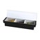 FEOOWV 3-Compartment Condiment Server Caddy Container with Lid, Serving Tray for Fruit,Candy, Dips, Bar Restaurant Supplies,Garnish Organizer Box Black