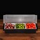 FEOOWV 3-Compartment Condiment Server Caddy Container with Lid, Serving Tray for Fruit,Candy, Dips, Bar Restaurant Supplies,Garnish Organizer Box Black