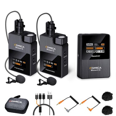 COMICA BoomX-D2 Wireless Lavalier Microphone with 2 Transmitter 1 Receiver