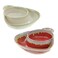 Roe &amp; Moe Stoneware Soup Side, Chips Dip Bowl Set of 2 (Cream and Red)