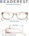 Readerest Blue Light Blocking Reading Glasses, UV Protection and Anti-Reflective Lenses, Spring Hinge Computer Reading Glasses, Power Blush (Peach, 2.50 Magnification)