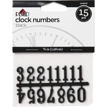 Plaid 44984E 3/8" Clock, 5/8" Black Numbers