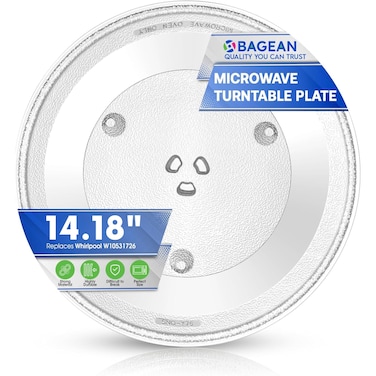 Bagean Replacement for Whirlpool W10531726 Microwave Glass Tray 14 1/8 Inch