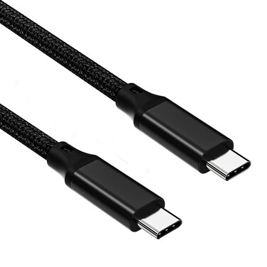 Elfesoul USB C to USB C Cable, 3.2 Gen 2 USB-C Cable 10ft - 4K UHD 20Gbps USB C Cable 100W PD Fast Charging Cable for Thunderbolt 3, Oculus Quest, MacBook Pro, iPad Pro, Galaxy S20, Nylon Braided, Bla