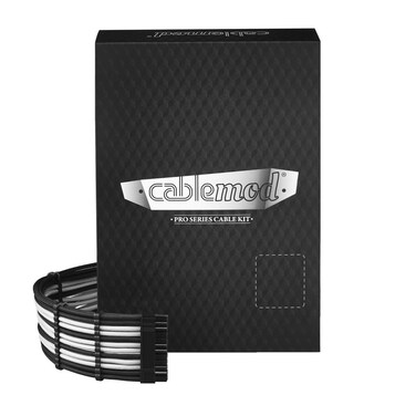 CableMod E-Series Pro ModFlex Sleeved Cable Kit for EVGA G7 / G6 / G5 / G3 / G2 / P2 / T2 (Black + White)