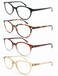 MODFANS Women Reading Glasses 4Pack Large Round Frame Readers Spring Hinges with 4 Pouch