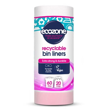 Ecozone’s 100% Biodegradable Bin Liners   60Litres, 20 Bags
