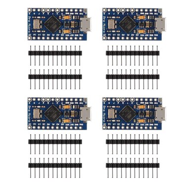 AITRIP 4pack Pro Micro ATmega32U4 5V/16MHz Module Board with 2 Row pin Header for arduino Leonardo Replace ATmega328 Pro Mini (4 Pack)