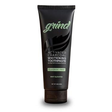 Grind Fluoride Free Toothpaste, Hydroxyapatite Toothpaste, Appropriate for Sensitive Teeth, Activated Charcoal Whitening Toothpaste (Pack of 1, Original Charcoal)
