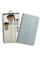 Ecotools Daily Essentials Face Kit Interchangeables Makeup Brush Set With 5 Brushes, 2 Handles, And Storage Tin, Brown/Black