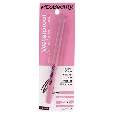 Mcobeauty Waterproof Eye Define Crayon Liner - Long Lasting - Smudge Proof - Retractable - Eyeliner With In Build Sharpener - Precise Application - Twist Top, Brown, 50 G