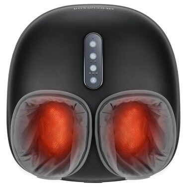 Medcursor Foot Massager Machine with Heat Function, Deep Kneading Massager, Multi-Level Settings & Adjustable Intensity for Home or Office Use (Black)