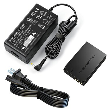 HY1C LP-E12 Dummy Battery DR-E12 DC Coupler ACK-E12 AC Power Adapter Kit for Canon EOS M50, EOS M50 Mark II, EOS M200 M100 Cameras