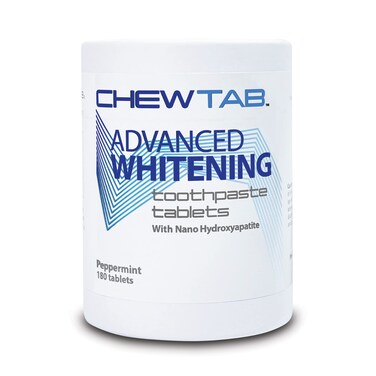 WELdental Chewtab Advanced Whitening Toothpaste Tablets with Nano-Hydroxyapatite 180 Count Refill (Peppermint)