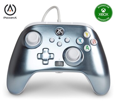 PowerA Enhanced Wired Controller for Xbox Series X S - Metallic Ice, Gamepad, Wired Video Game Controller, Gaming Controller, Xbox Series X S, Xbox One - Xbox Series X