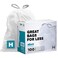 Plasticplace simplehuman (x) Code H Compatible (100 Count) Drawstring Garbage Liners, White