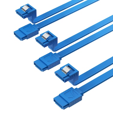 SABRENT SATA III 6Gbps Right-Angle Data Cable, 3-Pack 20in Blue (CB-SRB3)