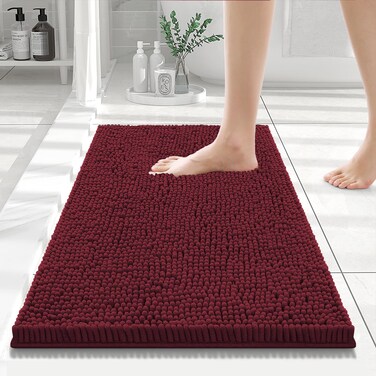 Smiry Bathroom Rugs 24X16, Luxury Chenille Extra Soft Absorbent Bath Mat