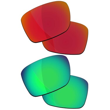 RockShell Polarized Lenses Replacement for Oakley Sliver OO9262 Sungl - Lava Red + Python Green