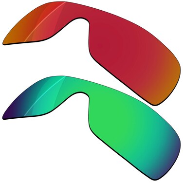 RockShell Polarized Lenses Replacement for Oakley Oil Rig Sungl - Lava Red + Python Green