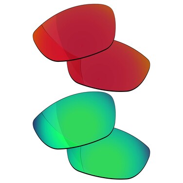 RockShell Polarized Lenses Replacement for Oakley Juliet Sungl - Lava Red + Python Green