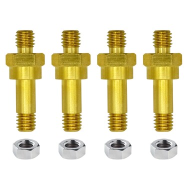 Ampper Brass Long Stud Side Post Battery Terminal Bolt, Standard Battery Side Post Extender Stud for GM Post, Pack of 4