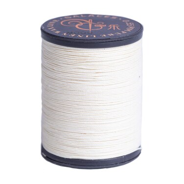 FANDOL 100% Natural Linen Thread Waxed Thread for Bookbingding, Leather Sewing, Beading or Macrame (Natural)