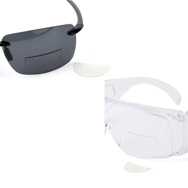 WENDA 2 Pack Reusable Stick-On Bifocal Lenses Reader Magnifying Reading Glasses