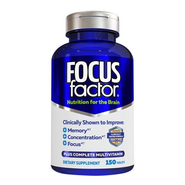 Focus Factor Nutrition for The Brain Improved Memory &amp; Concentration Brain Supplement, 150 Count, 1 Pack (10407)