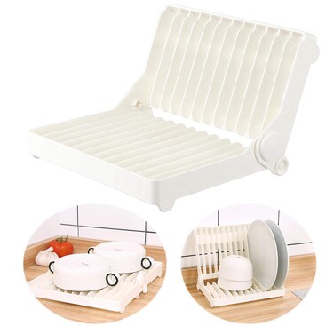 EIKS Foldable Drying Rack for Vegetable Fruit and Tableware, Kitchen Sink Organizer