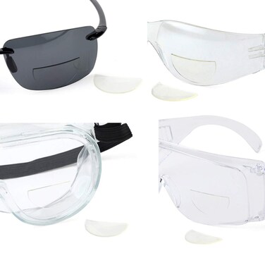 WENDA 4 Pack Reusable Stick-On Bifocal Lenses Reader Magnifying Reading Glasses