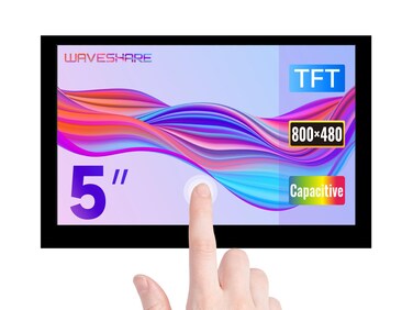 Waveshare 5 inch Capacitive 5-Point Touch Display Compatible with Raspberry Pi, Support 800 x 480 Resolution with DSI Interface Low Power Consumption 5 Inch Mini Screen